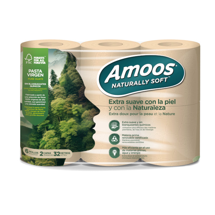 Petit papier toilette double épaisseur Naturally Soft P4 S60 R Amoos pour hôtels