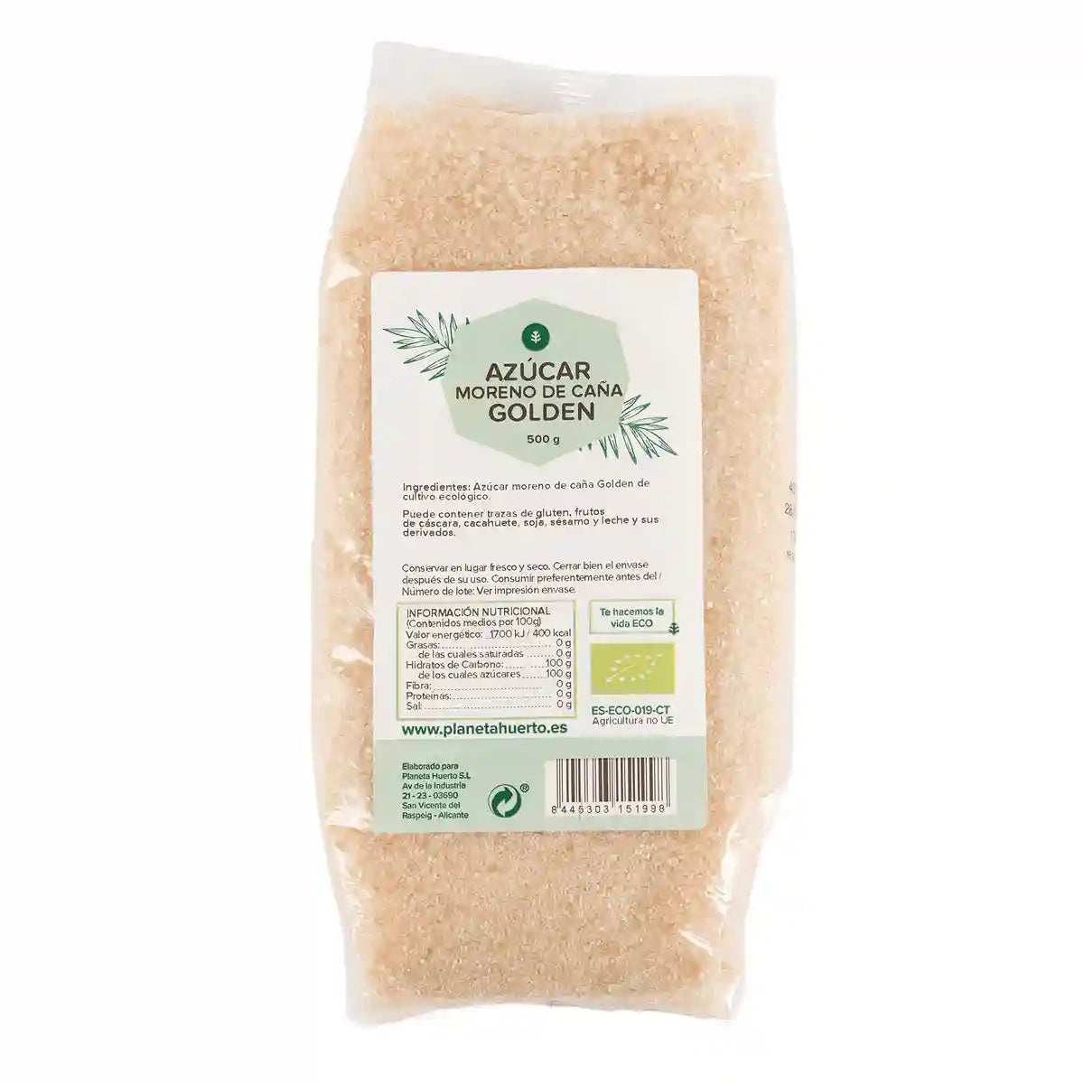 Azúcar de caña golden ECO 500 g para hoteles