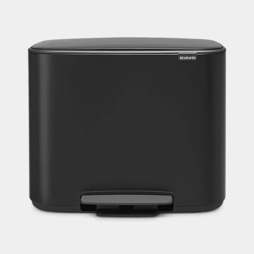 BO Papelera de pedal 3x11 L en negro mate para hoteles – separación de residuos