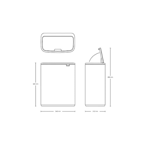 BO Touch Bin 2x30 L en acero mate para hoteles