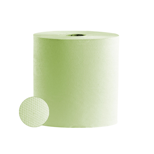 Bobina secamanos horizontal autocorte verde Ecolabel 160 m para hoteles