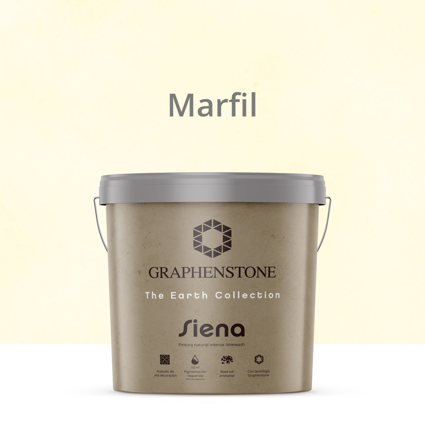 Pintura Ecológica INTERIOR Efecto LIMEWASH Base Cal SIENA Color MARFIL 15L