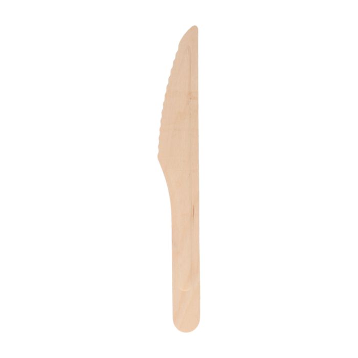 Cuchillo de madera embolsado individualmente - 16 cm