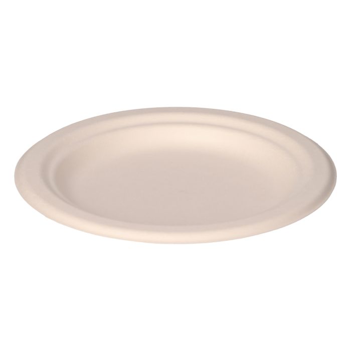Plato de bagazo blanco