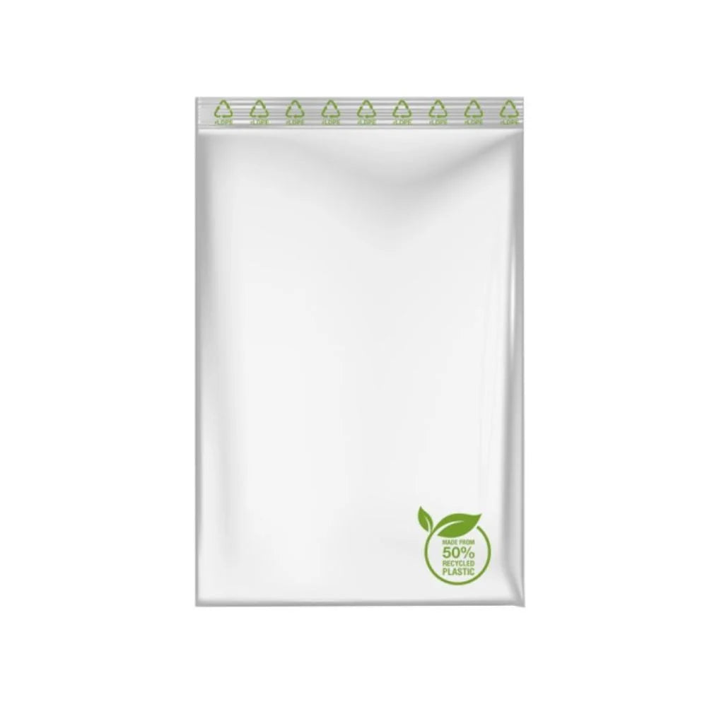 Paquete de 50 bolsas con autocierre 50% polietileno reciclado para hoteles