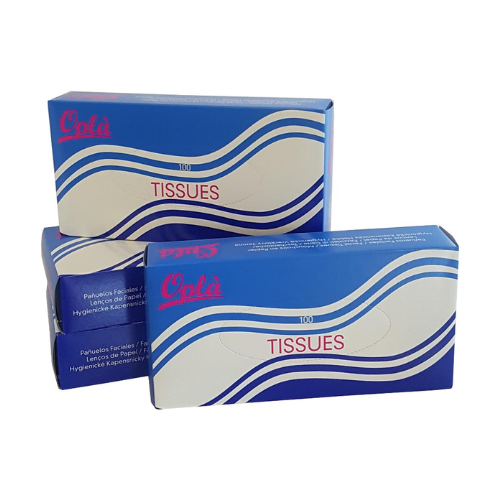 Paquete 100 pañuelos faciales 2 capas para hoteles