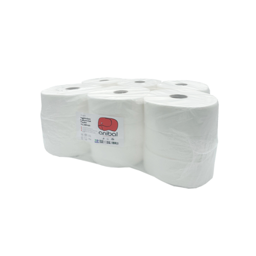 Rollo higiénico industrial pasta maxi 2 capas 130 m Aníbal para hoteles