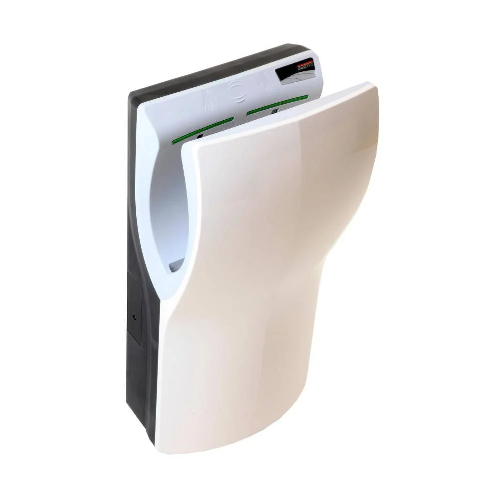 Sèche-mains optique Dualflow Plus, ABS blanc, pour hôtels