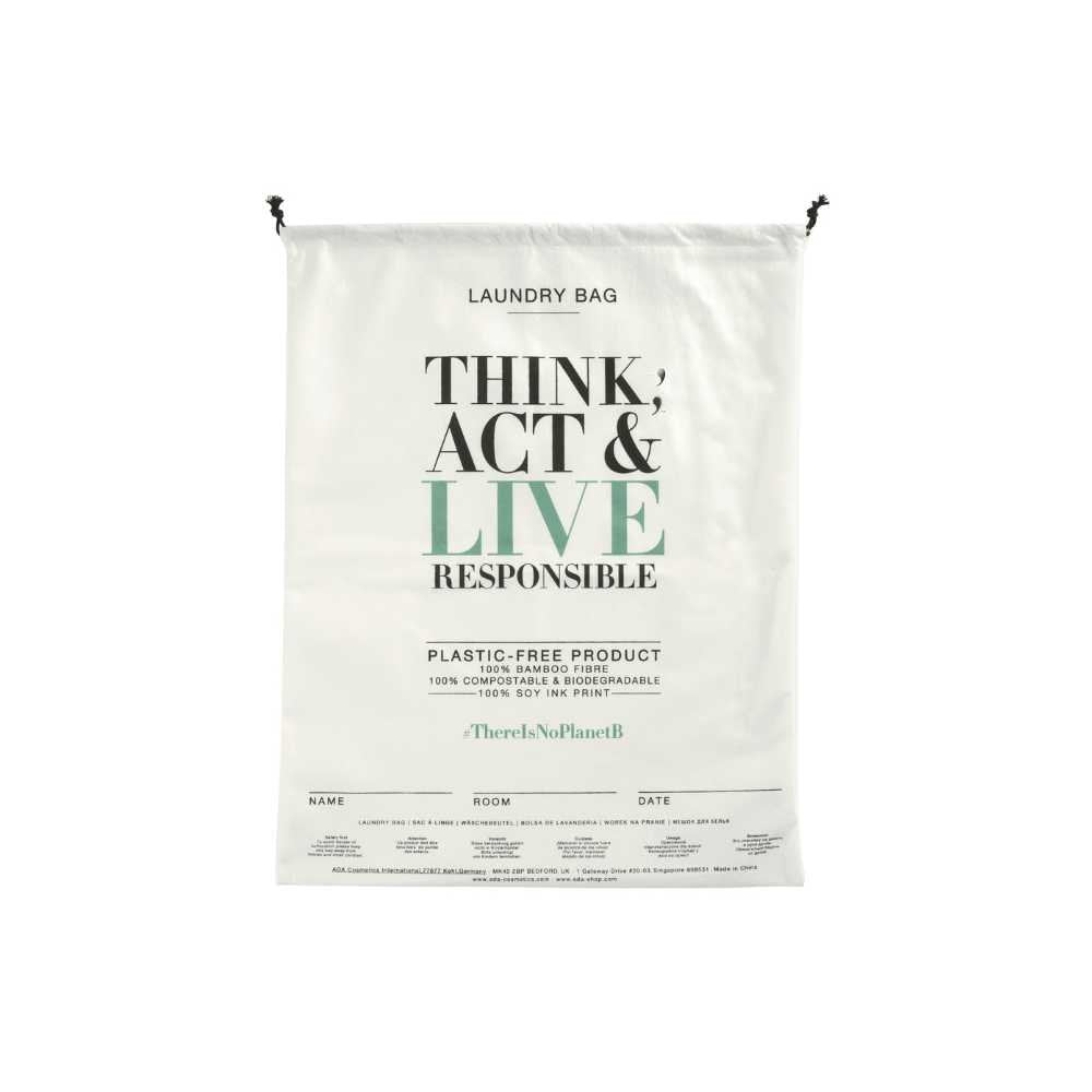 Bolsa de lavandería de bambú con cordón para hoteles - Think act & live