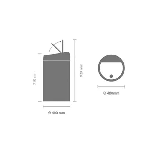 Touch Bin 60 L en acero mate para hoteles