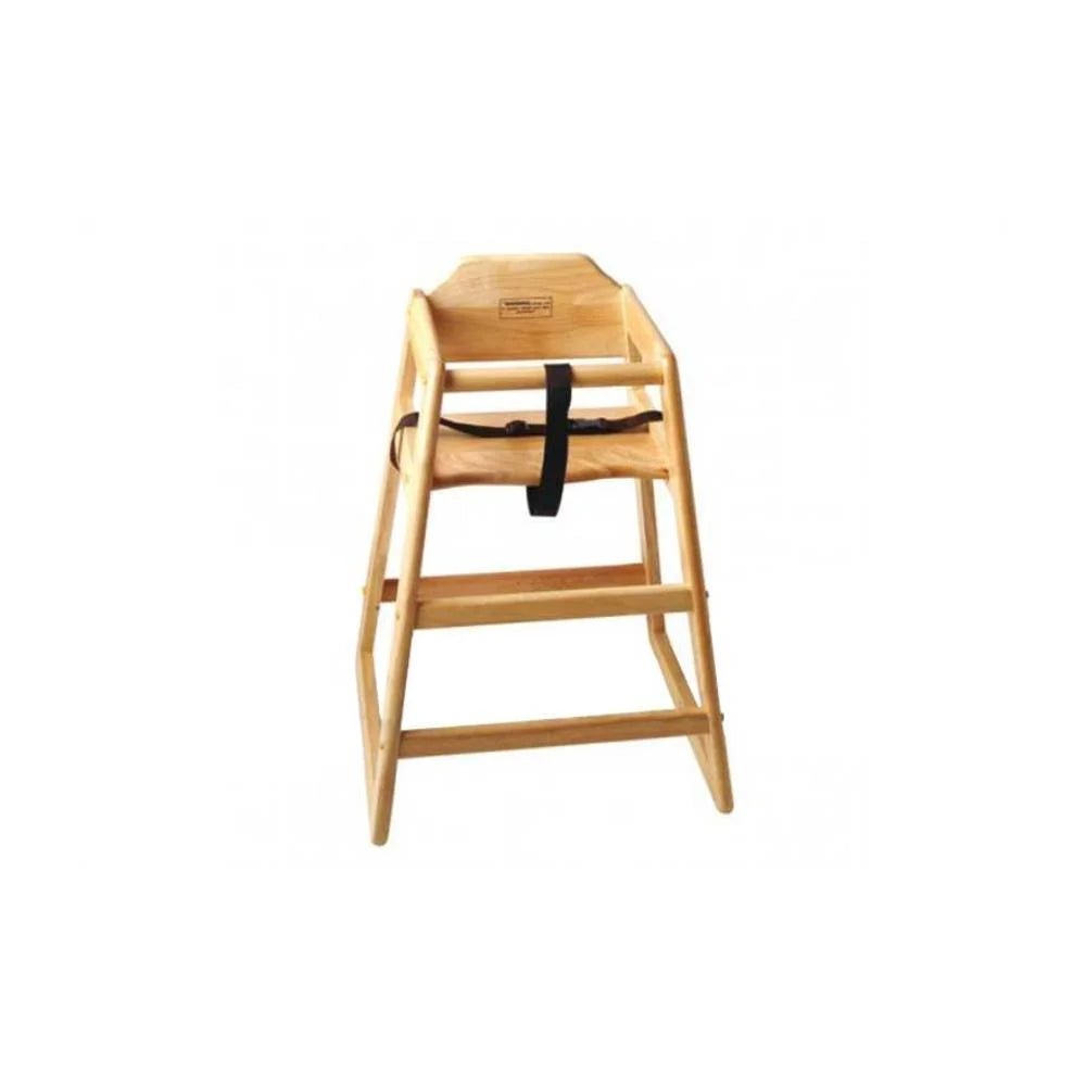 Trona infantil de madera natural diseño resistente y funcional para hoteles