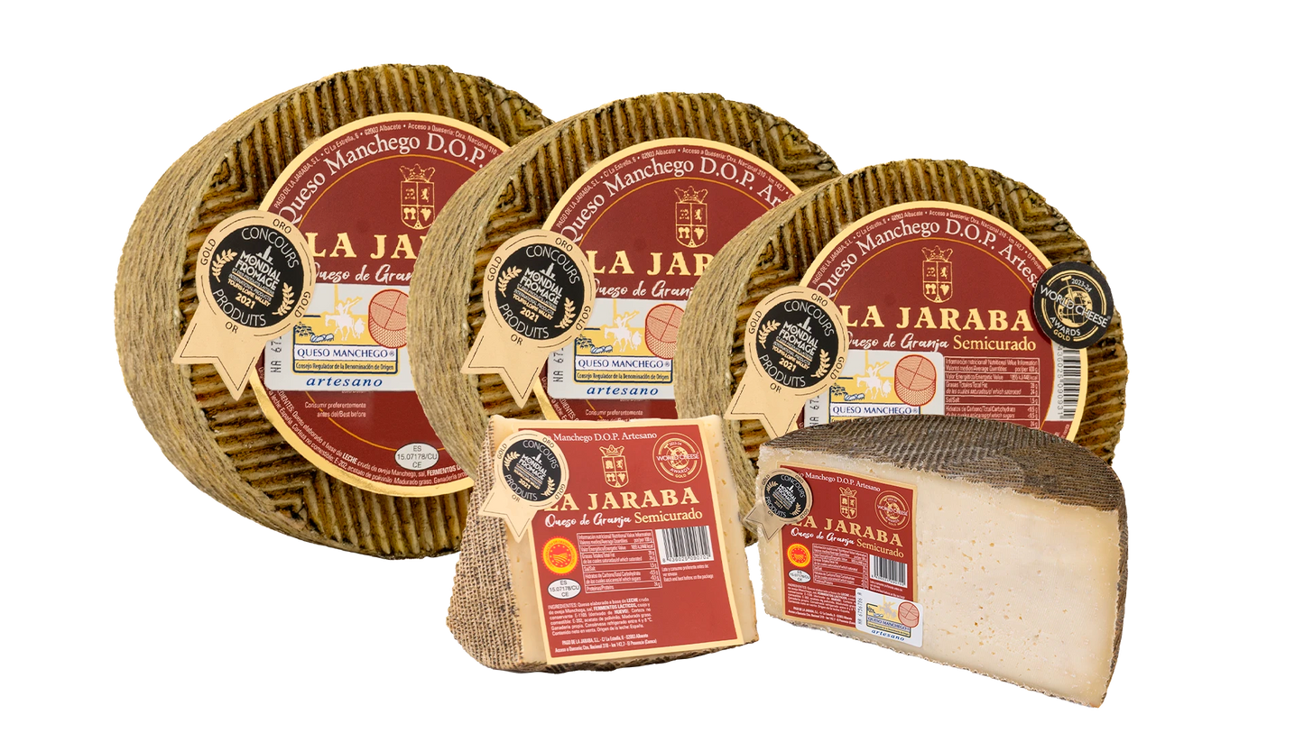Queso D.O Manchego Semicurado Artesano de Granja La Jaraba 3kgs aprox