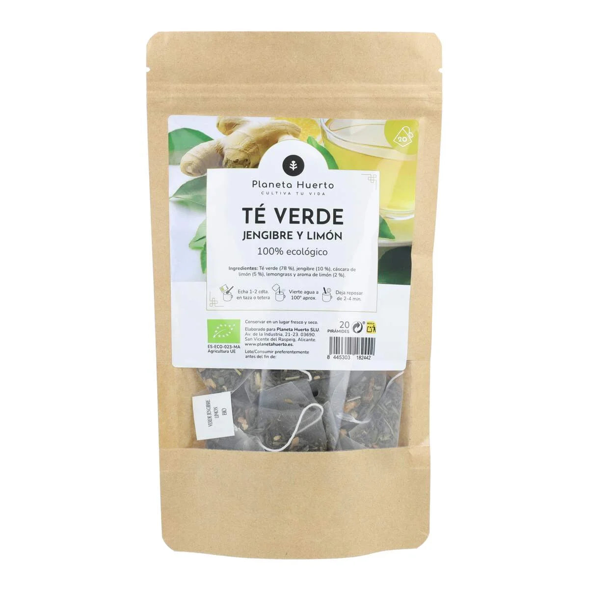 Té Verde Jengibre y Limón ECO 20 pirámides