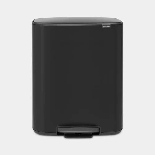 BO Papelera de pedal 60 L en negro mate para hoteles