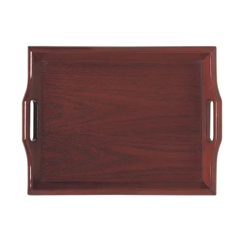 Plateau de service en chambre écologique en bois couleur acajou pour hôtels