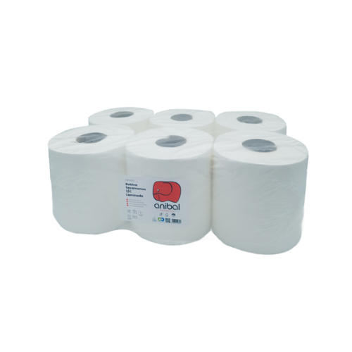 Bobina secamanos laminada 2 capas 180 m Aníbal para hoteles