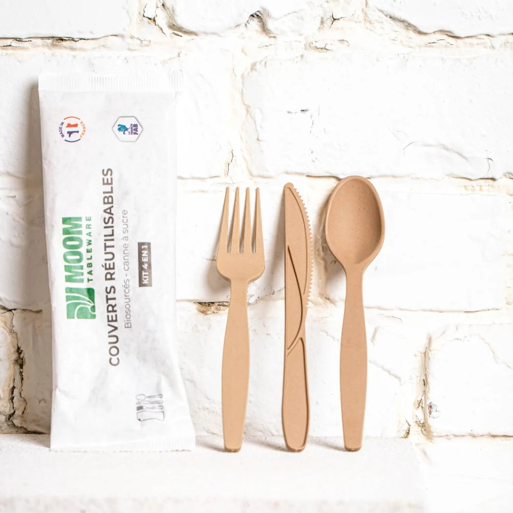 Cartón de 160 kits de cubiertos 4 en 1 para hoteles