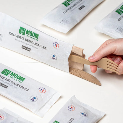 Cartón de 160 kits de cubiertos 4 en 1 para hoteles