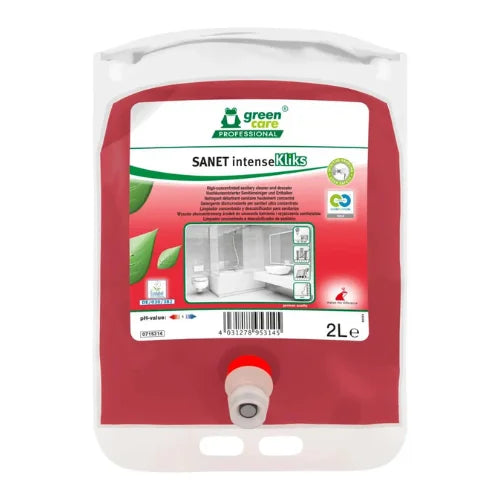 Desincrustante sanitario ultraconcentrado SANET intenseKliks 2 L para hoteles
