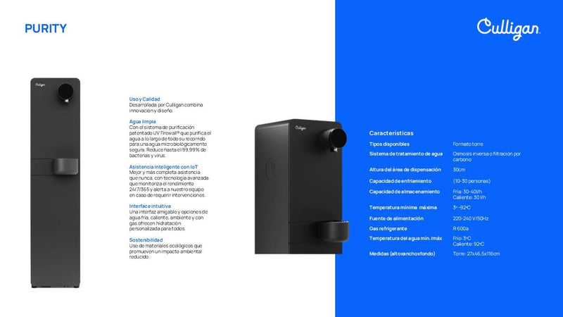 Dispensador de água pura para hotéis