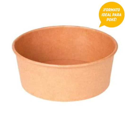 Pack 50 ensaladeras kraft de cartón 1300 ml para hoteles