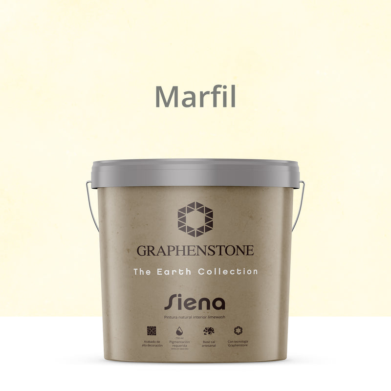 Tinta ecológica para interiores, efeito cal, base de cal, cor siena/marfim, 15L