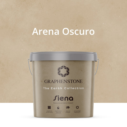 Tinta ecológica para interiores, efeito cal, base de cal, cor Siena, areia escura, 15L