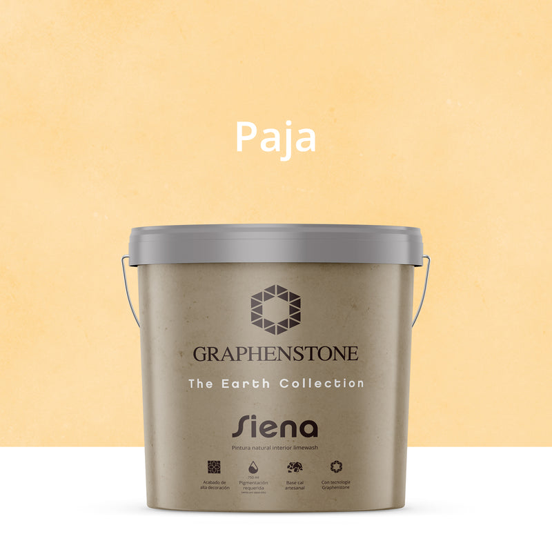 Tinta ecológica para interiores, efeito cal, base de cal, cor siena, palha, 15L