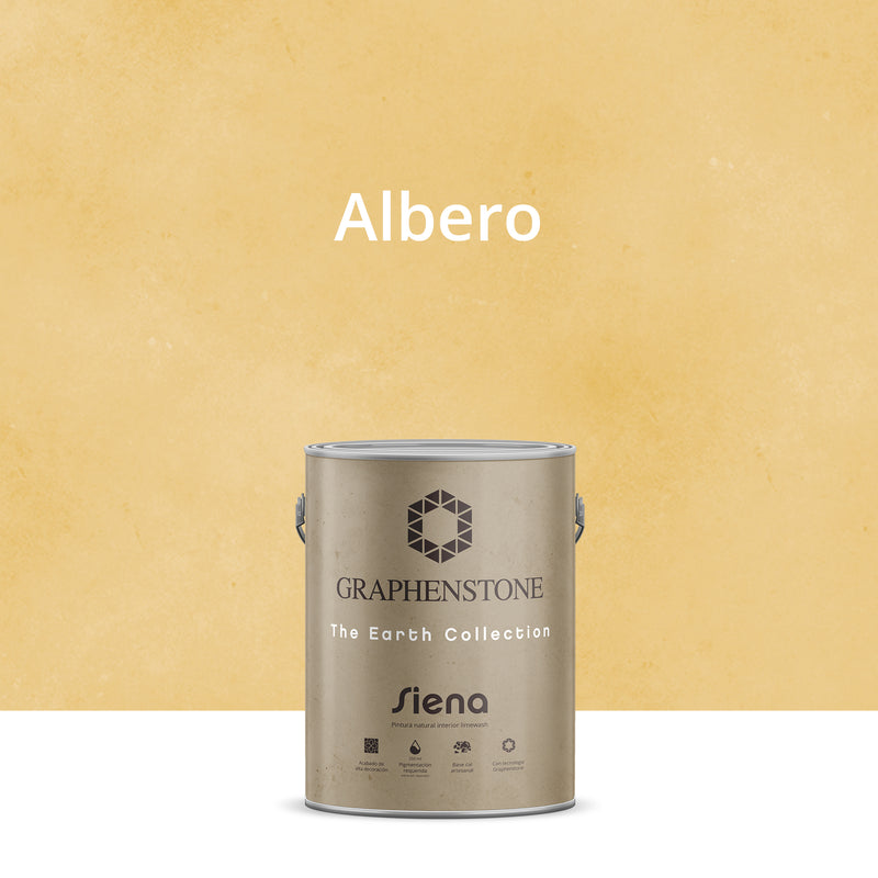 Peinture intérieure écologique, effet badigeon à la chaux, base chaux de Sienne, Albero Color, 4 L