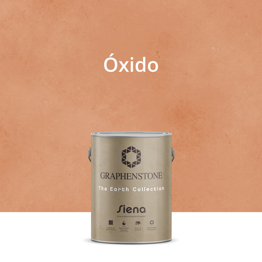 Tinta ecológica para interiores, efeito cal, base Siena verde-limão, cor ferrugem, 4 litros