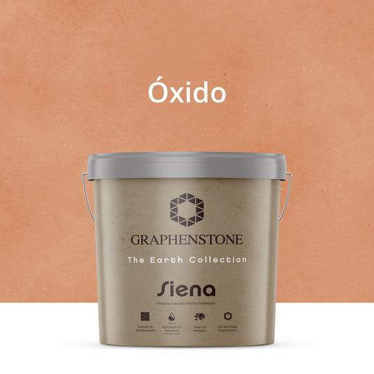 Tinta ecológica para interiores, efeito cal, base Siena verde-limão, cor ferrugem, 15L