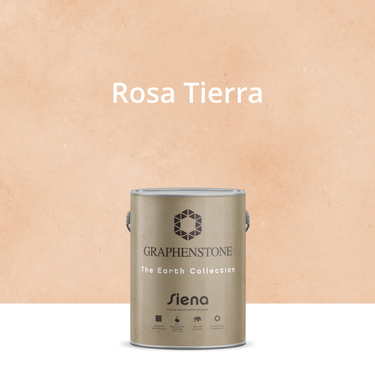 Tinta ecológica para interiores, efeito cal, base de cal, Siena, rosa terra, 4 litros