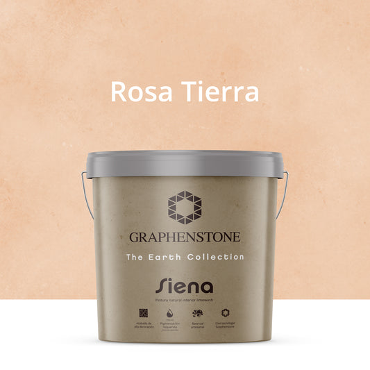 Tinta ecológica para interiores, efeito cal, base de cal, Siena, rosa terra, 15L