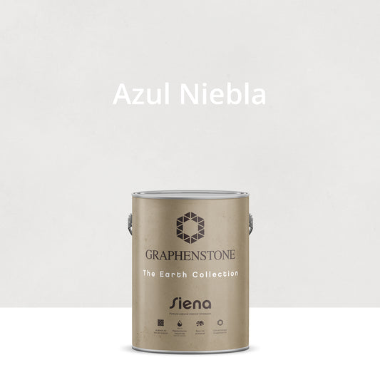 Tinta ecológica para interiores, efeito cal, base verde-limão Siena, cor azul-névoa, 4 litros