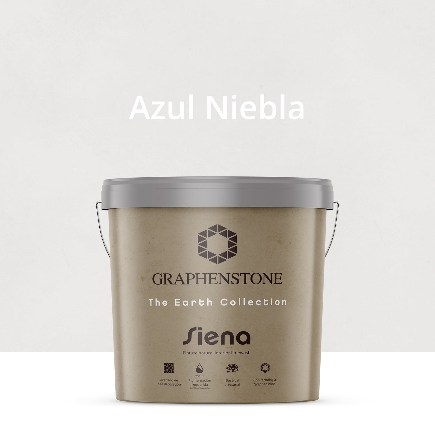 Pintura Ecológica INTERIOR Efecto LIMEWASH Base Cal SIENA Color AZUL NIEBLA 15L