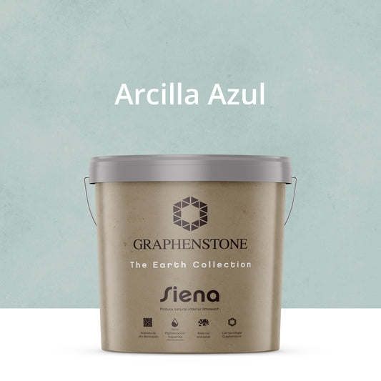 Pintura Ecológica INTERIOR Efecto LIMEWASH Base Cal SIENA Color ARCILLA AZUL 15L