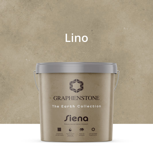 Tinta ecológica para interiores, efeito cal, base de cal, cor siena/linho, 15L