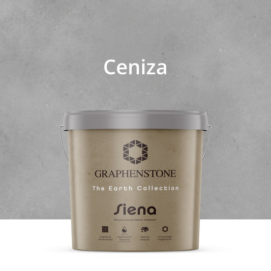 Tinta ecológica para interiores, efeito cal, base de cal, cor siena/cinza, 15L
