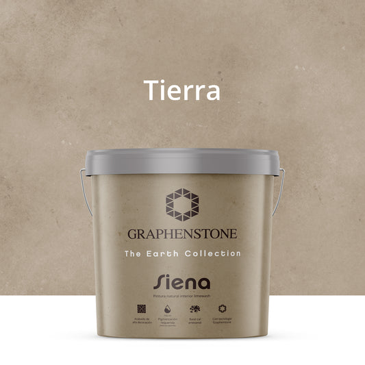 Tinta ecológica para interiores, efeito cal, base de cal, Siena, cor terra, 15L
