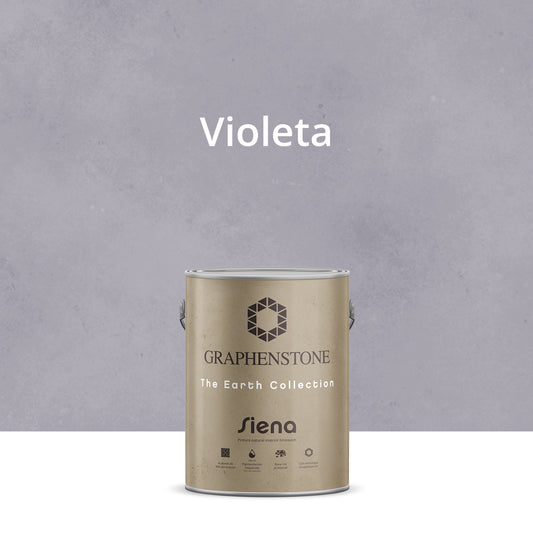 Tinta ecológica para interiores, efeito cal, base verde-limão Siena, cor violeta, 4 litros