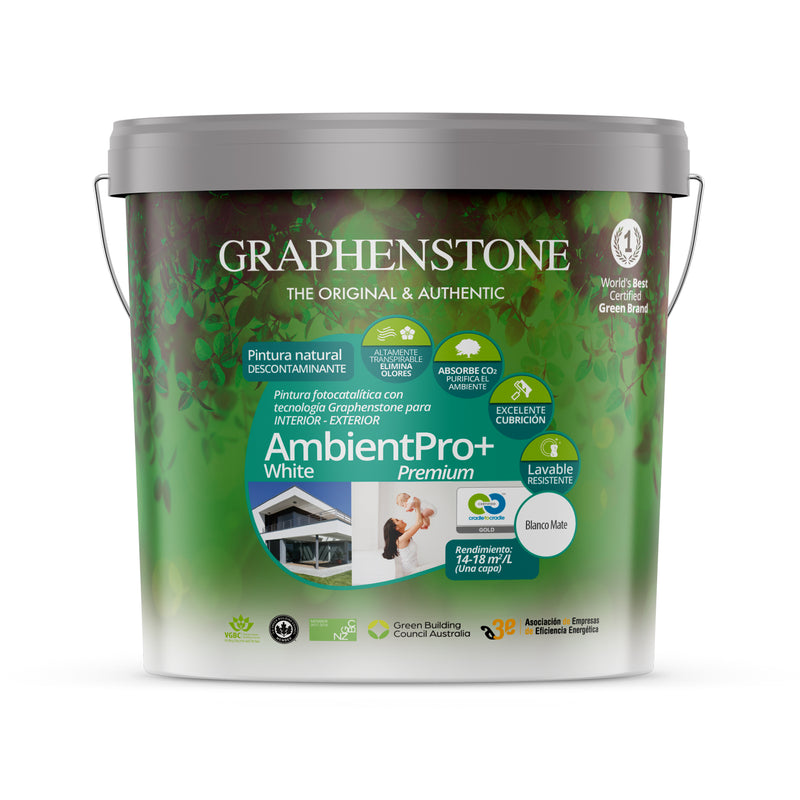 Peinture photocatalytique écologique INT/EXT à base de calcium AMBIENT PRO+ Blanc 4L
