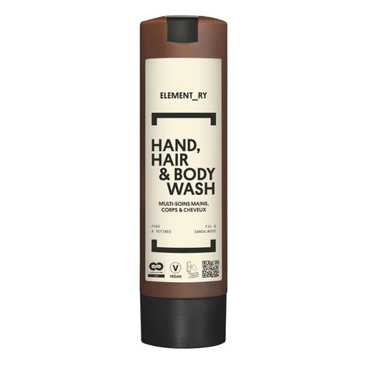 Gel de limpeza Element_ry Smart Care 300ml para mãos, cabelo e corpo, ideal para hotéis.