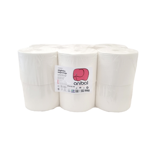 Papier toilette industriel feuille par feuille 100% écologique double épaisseur Aníbal Smooth pour hôtels