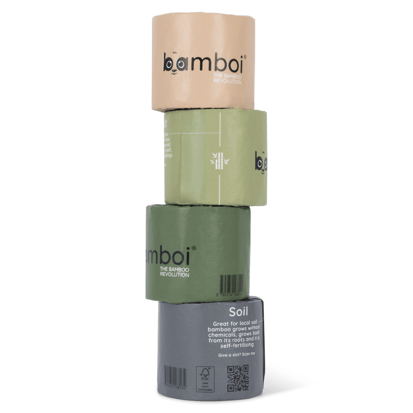 Paquete 48 rollos Bamboi® MAXI 380, 100 % bambú, 3 capas, ecológicos