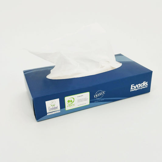 Boîte rectangulaire de mouchoirs en papier certifiée Ecolabel