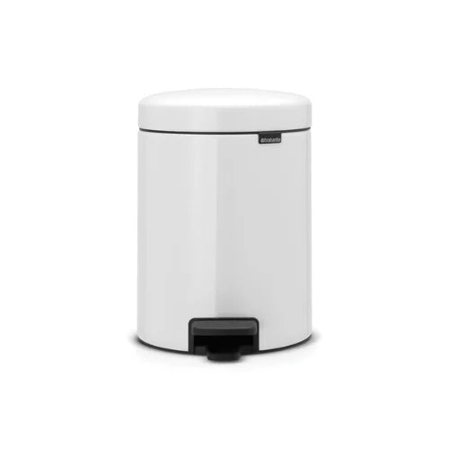 NewIcon Papelera de pedal 5 L en blanco para hoteles