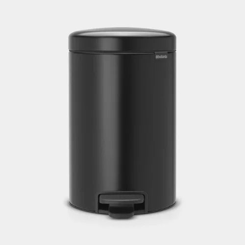 NewIcon Papelera de pedal 12 L en negro mate para hoteles