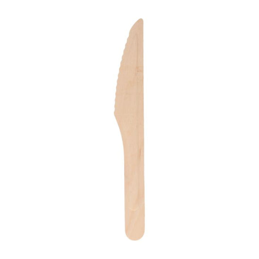 Cuchillo de madera embolsado individualmente - 16 cm
