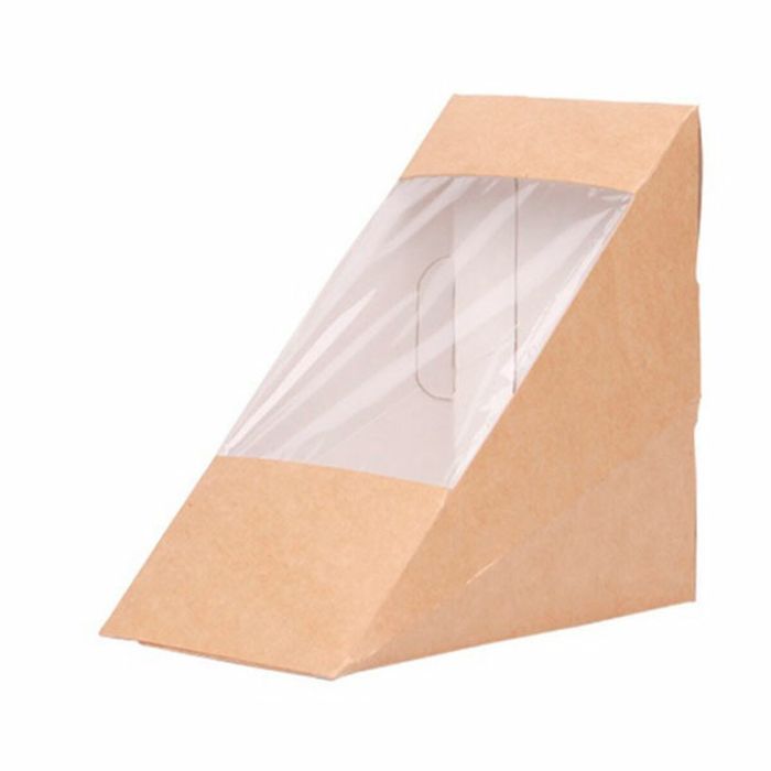 Caja de cartoncillo con ventana para sándwich