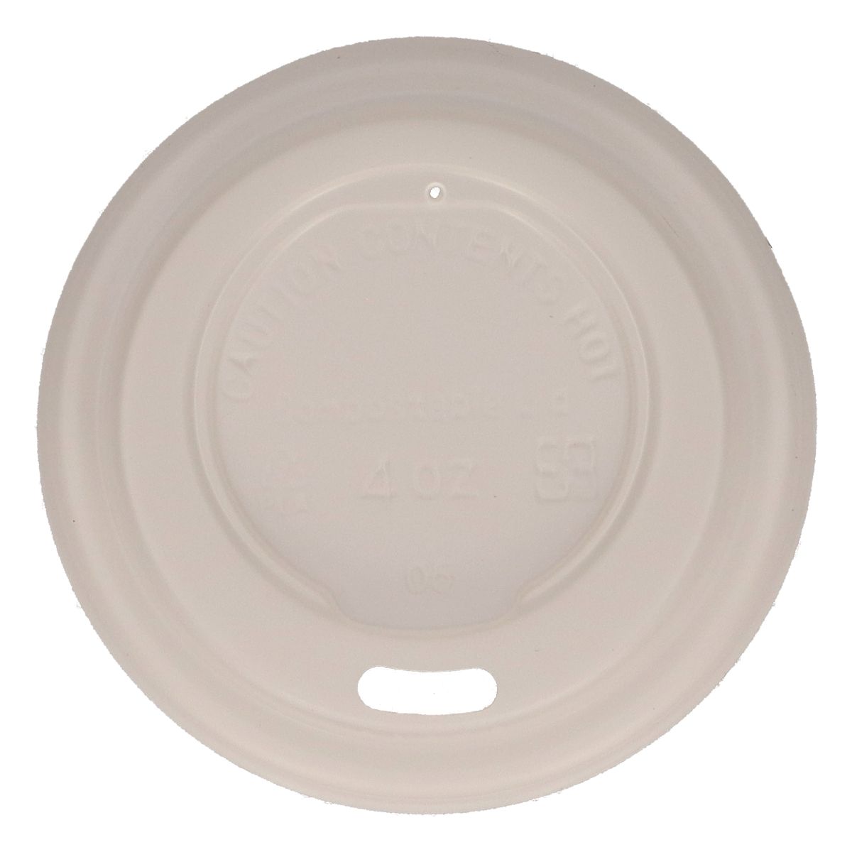 Tapa CPLA blanca con orificio para vaso de 3-4 oz
